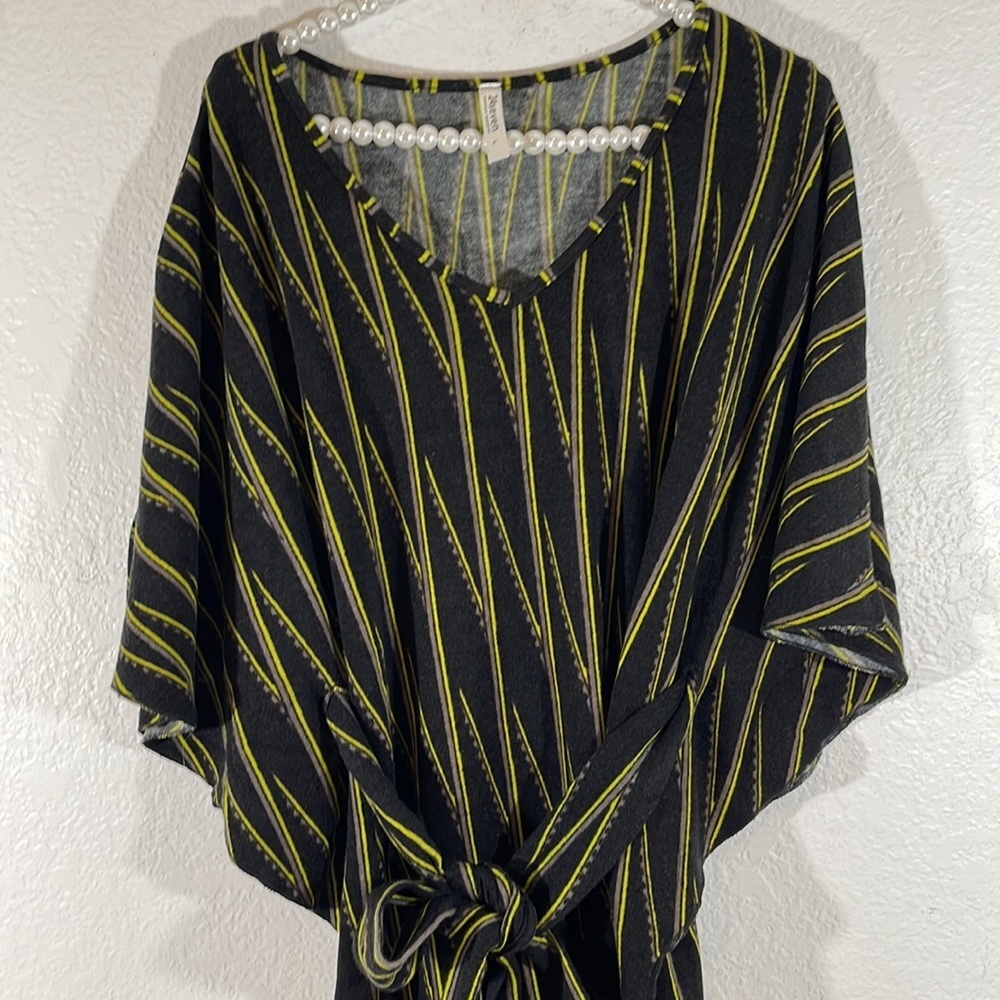 24/7 Comfort Apparel 3/4 Sleeve Shift Dress Oversize With Belt Size Large - Picture 4 of 12